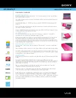 Предварительный просмотр 1 страницы Sony VAIO VPCEB16FX/P Specifications