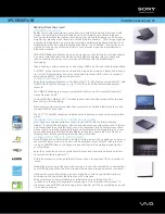 Sony VAIO VPCEB26FX Specifications preview