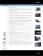 Sony VAIO VPCEB31FX/BJ Specifications preview