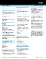 Preview for 2 page of Sony VAIO VPCEC25FX Specifications