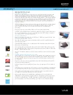 Sony VAIO VPCEE22FX/T Specifications preview