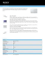 Sony VAIO VPCEG12FX Specifications preview