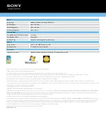 Preview for 3 page of Sony VAIO VPCEG12FX Specifications