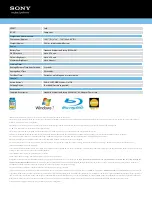 Preview for 3 page of Sony VAIO VPCEG16FMW Specifications