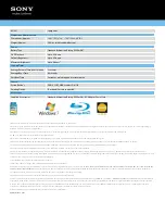 Preview for 3 page of Sony VAIO VPCEG18FX Specifications