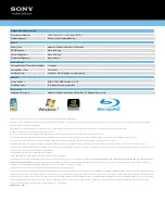 Preview for 3 page of Sony VAIO VPCEG1FGX Specifications