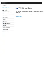 Sony VAIO VPCEG2 Series User Manual preview