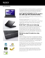 Предварительный просмотр 1 страницы Sony VAIO VPCEG2AGX Specifications