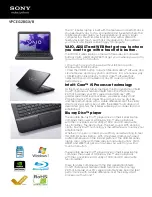 Sony VAIO VPCEG2BGX Specifications preview