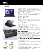 Sony VAIO VPCEG33FXB Specifications preview