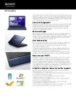 Preview for 1 page of Sony VAIO VPCEG34FXL Specifications