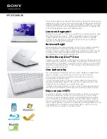 Preview for 1 page of Sony Vaio VPCEG36FX/W Specifications