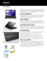 Sony VAIO VPCEG36FXB Specifications preview