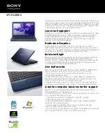 Sony VAIO VPCEG3BFXL Specifications preview