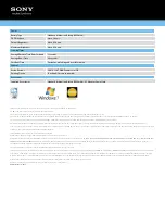 Preview for 3 page of Sony VAIO VPCEH1AFX Specifications