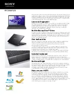 Preview for 1 page of Sony VAIO VPCEH36FXB Specifications