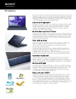 Sony VAIO VPCEH36FXL Specifications preview