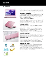 Preview for 1 page of Sony VAIO VPCEH36FXP Specifications