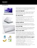 Sony VAIO VPCEH3HFXW Specifications preview