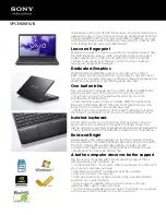 Sony VAIO VPCEH3KFX Specifications preview