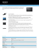 Предварительный просмотр 1 страницы Sony VAIO VPCEJ1AFX Specifications