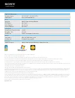 Preview for 3 page of Sony VAIO VPCEJ1AFX Specifications