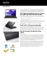 Sony VAIO VPCEJ22FX Specifications preview