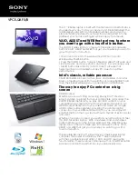 Preview for 1 page of Sony VAIO VPCEJ2AFXB Specifications