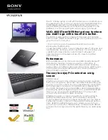 Sony VAIO VPCEL22FX Specifications preview