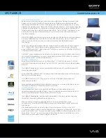 Preview for 1 page of Sony VAIO VPCF12KFX/B Specifications