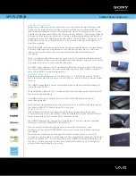 Предварительный просмотр 1 страницы Sony VAIO VPCF12YFX/B Specifications