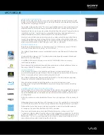 Sony VAIO VPCF13FGX/B Specifications preview