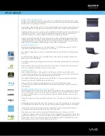 Sony VAIO VPCF13LGX/B Specifications preview