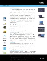 Preview for 1 page of Sony VAIO VPCF13NFX/B Specifications