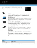 Sony VAIO VPCF224FX Specifications preview