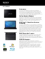 Sony VAIO VPCF226FM Specifications preview