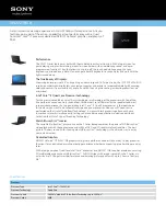 Sony VAIO VPCF227FX Specifications preview