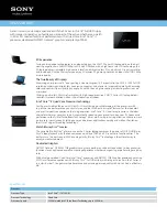 Sony VAIO VPCF22AFX Specifications preview