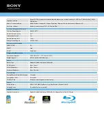 Preview for 3 page of Sony VAIO VPCF22AFX Specifications