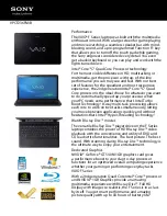 Предварительный просмотр 1 страницы Sony VAIO VPCF236FM Specifications