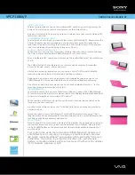 Sony VAIO VPCP118KX/P Specification Sheet preview