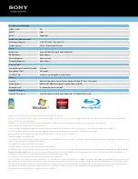 Preview for 3 page of Sony VAIO VPCSA2CFX Specifications