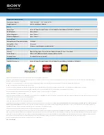 Preview for 3 page of Sony VAIO VPCSA2DGX Specifications