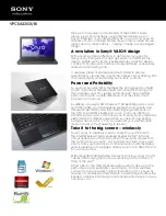 Предварительный просмотр 1 страницы Sony VAIO VPCSA33GX/BI Specifications