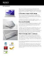 Sony VAIO VPCSA33GX/SI Specifications preview
