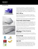 Preview for 1 page of Sony VAIO VPCSA41FX/SI Specifications