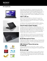 Preview for 1 page of Sony VAIO VPCSA43FX/BI Specifications