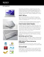 Preview for 1 page of Sony VAIO VPCSA43FX/SI Specifications