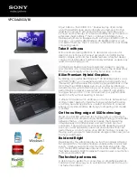 Preview for 1 page of Sony VAIO VPCSA45GX/BI Specifications