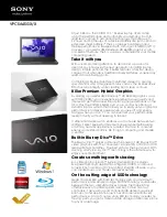 Sony VAIO VPCSA4SGX/X Specifications preview